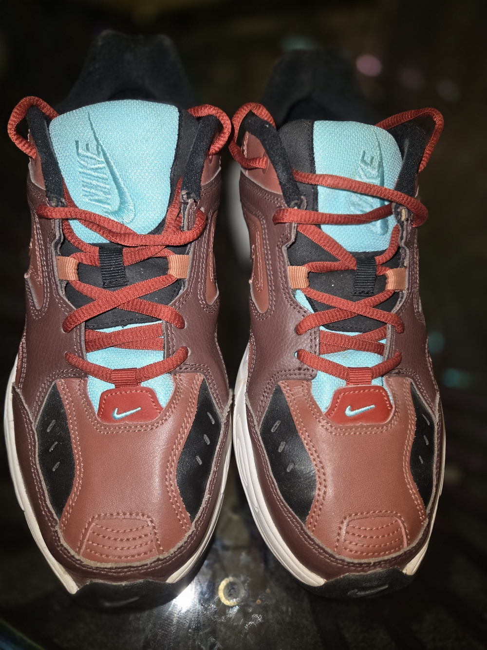 Nike M2K Tekno 'Mahogany Mink' ,rich brown and black leather upper. Womens 11